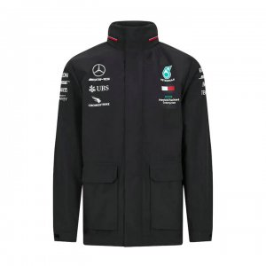 Veste Imperméable Mercedes-AMG Petronas Motorsport Homme 2021 Formule 1 Team F1 Driver Noir