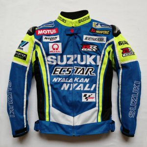 Veste Suzuki Ecstar Homme 2021 Blouson Coupe-Vent Imperméable Moto GP Bleu