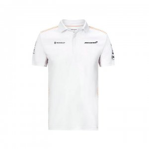 Polo McLaren F1 Team Homme 2021 Manche Courte Officiel Formule 1 Racing Blanc